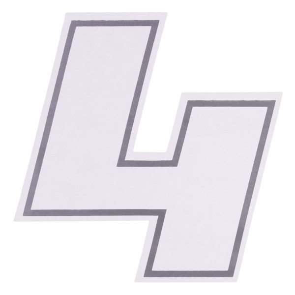 bike it Bike it deluxe 4 inch race numbers white - #4